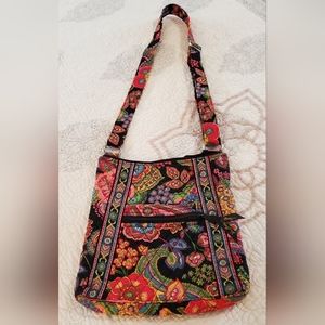 Vera Bradley black floral crossbody bay